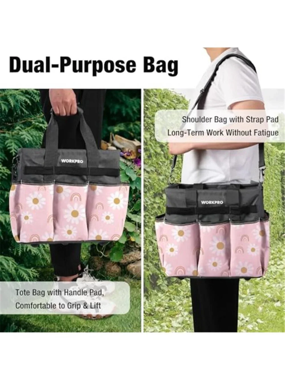 Garden Tool Bag Organizer Heavy Duty Gardening Tote Storage Bag With Pockets